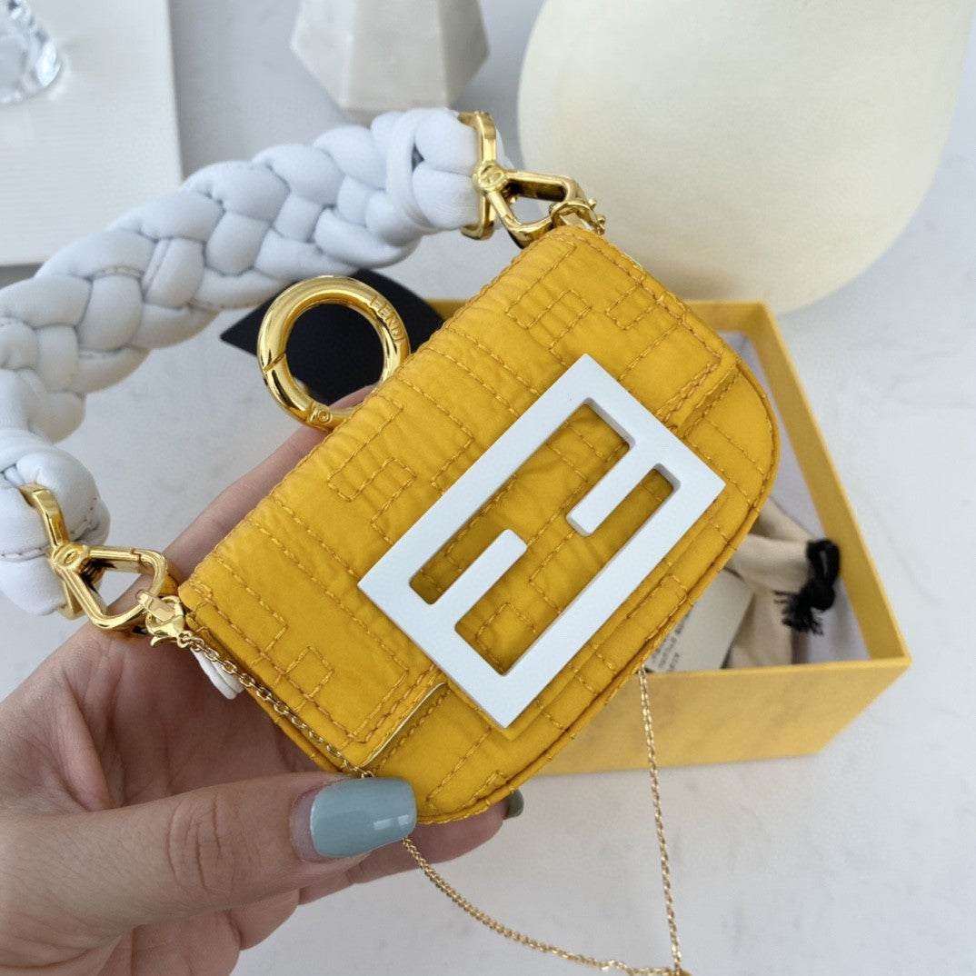 FI Nano Baguette Maxi Handle Yellow and White Bag For Woman 6.5cm/2.5in