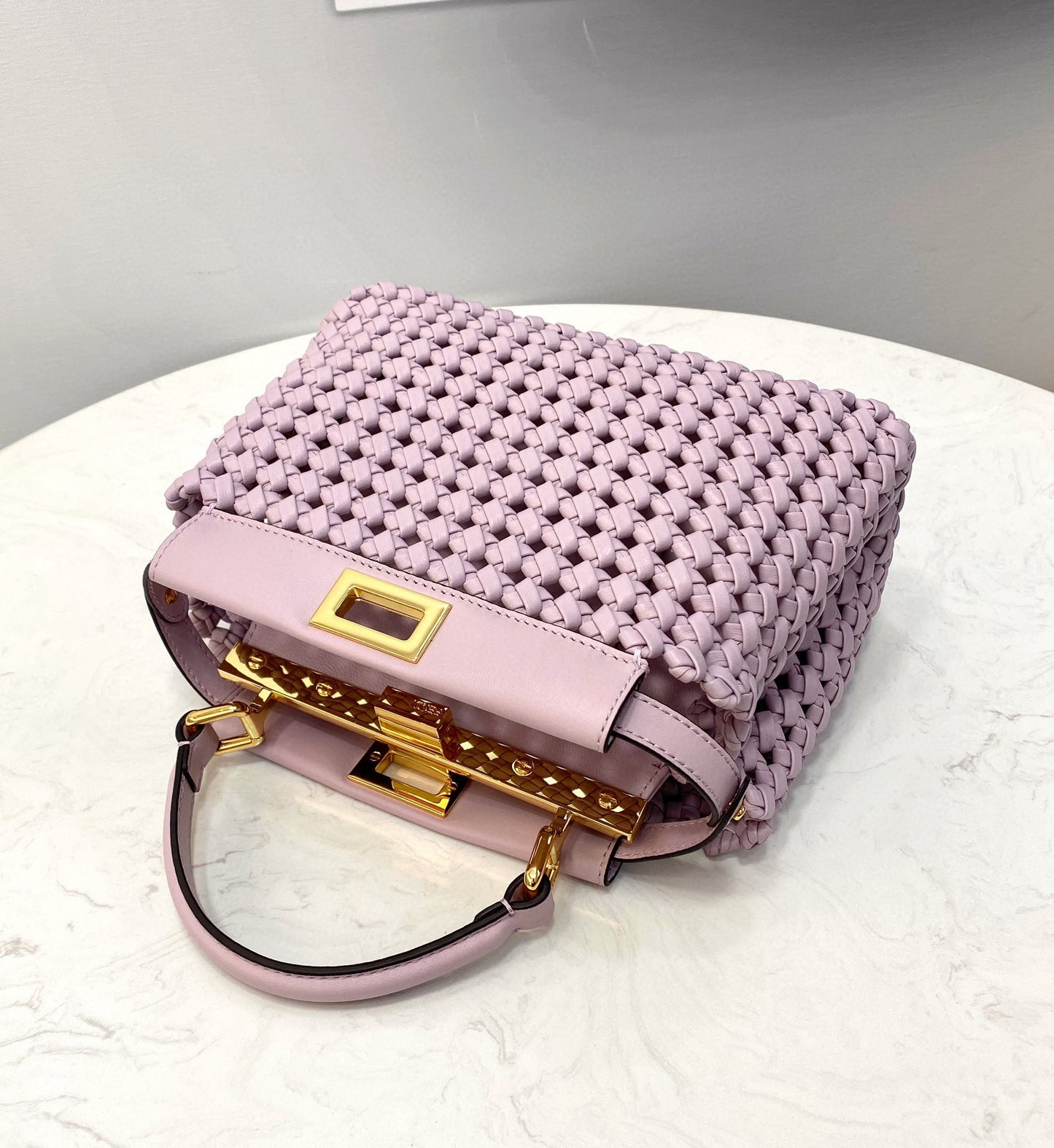 FI Peekaboo Mini Purple Braided Bag For Woman 18cm/7in