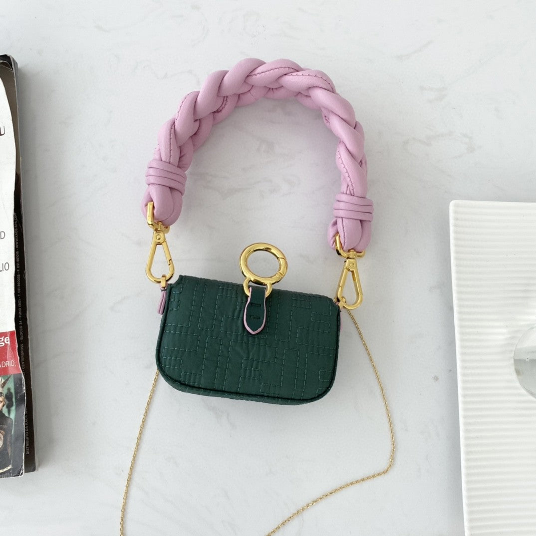 FI Nano Baguette Maxi Handle Pink and Green Bag For Woman 6.5cm/2.5in