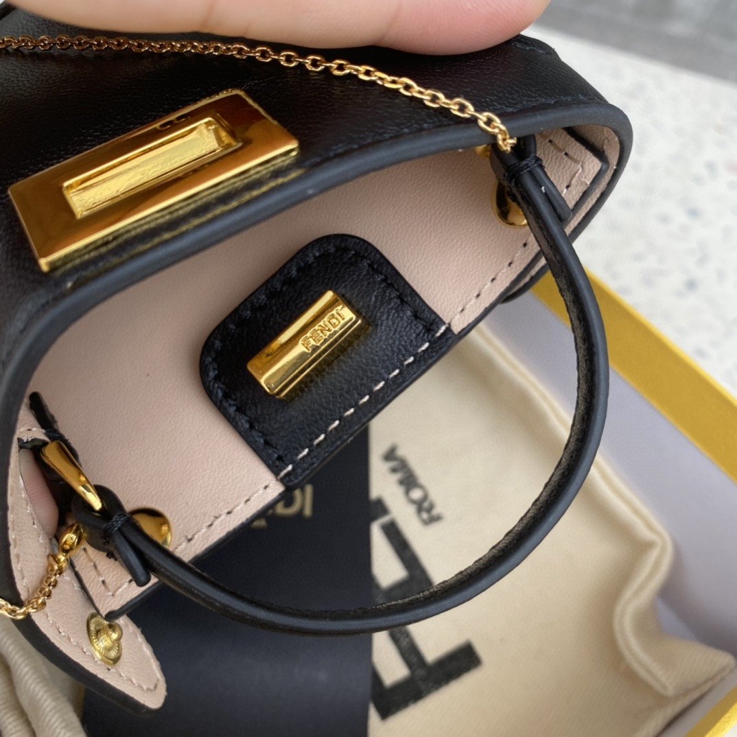 FI Nano Peekaboo Charm Crossbody Black Bag For Woman 12cm/4.5in