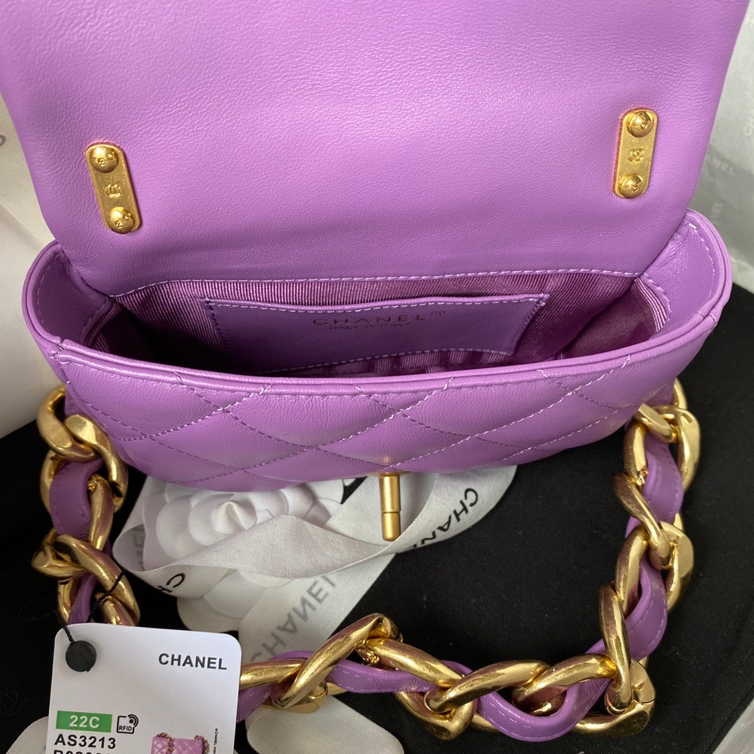 ChanelMini Flap Bag Purple For Women, Women’s Bags Shoulder And Crossbody Bags 6.6in/17cm AS3213