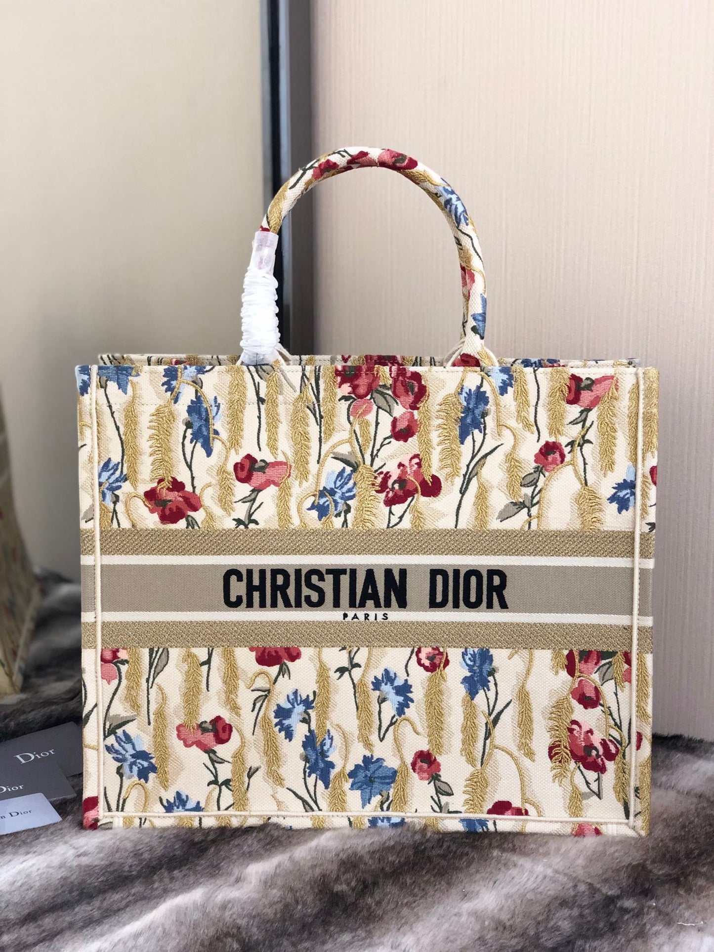 DI Large Book Tote White Multicolor, For Women, Women’s Handbags 16.5in/42cm CD