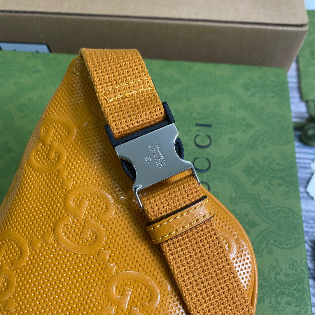 gg Embossed Belt Bag Yellow gg Embossed For Men 9.1in/23cm gg