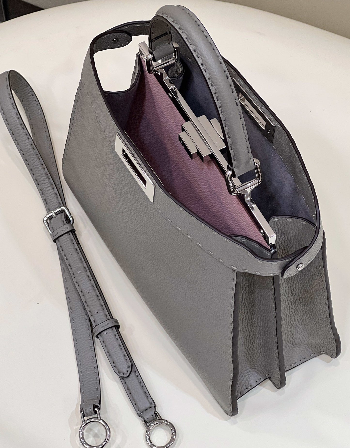 FI Peekaboo ISeeU Medium Gray For Women, Women’s Handbags, Shoulder Bags 13.1in/33.5cm FF