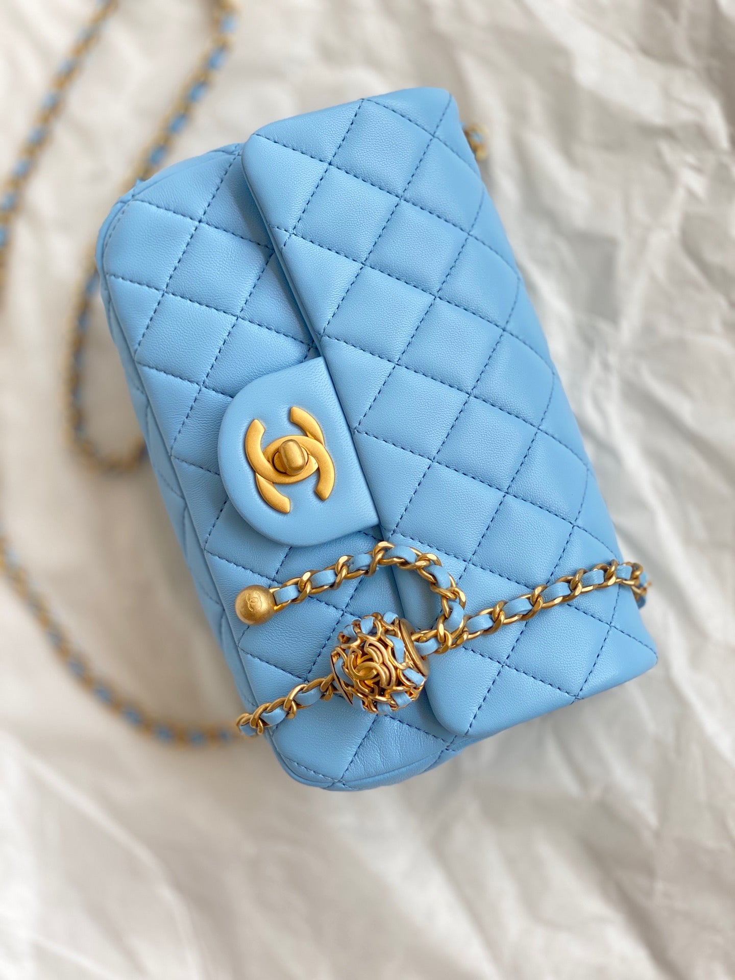 ChanelMini Flap Bag Blue For Women, Women’s Bags 7.9in/20cm