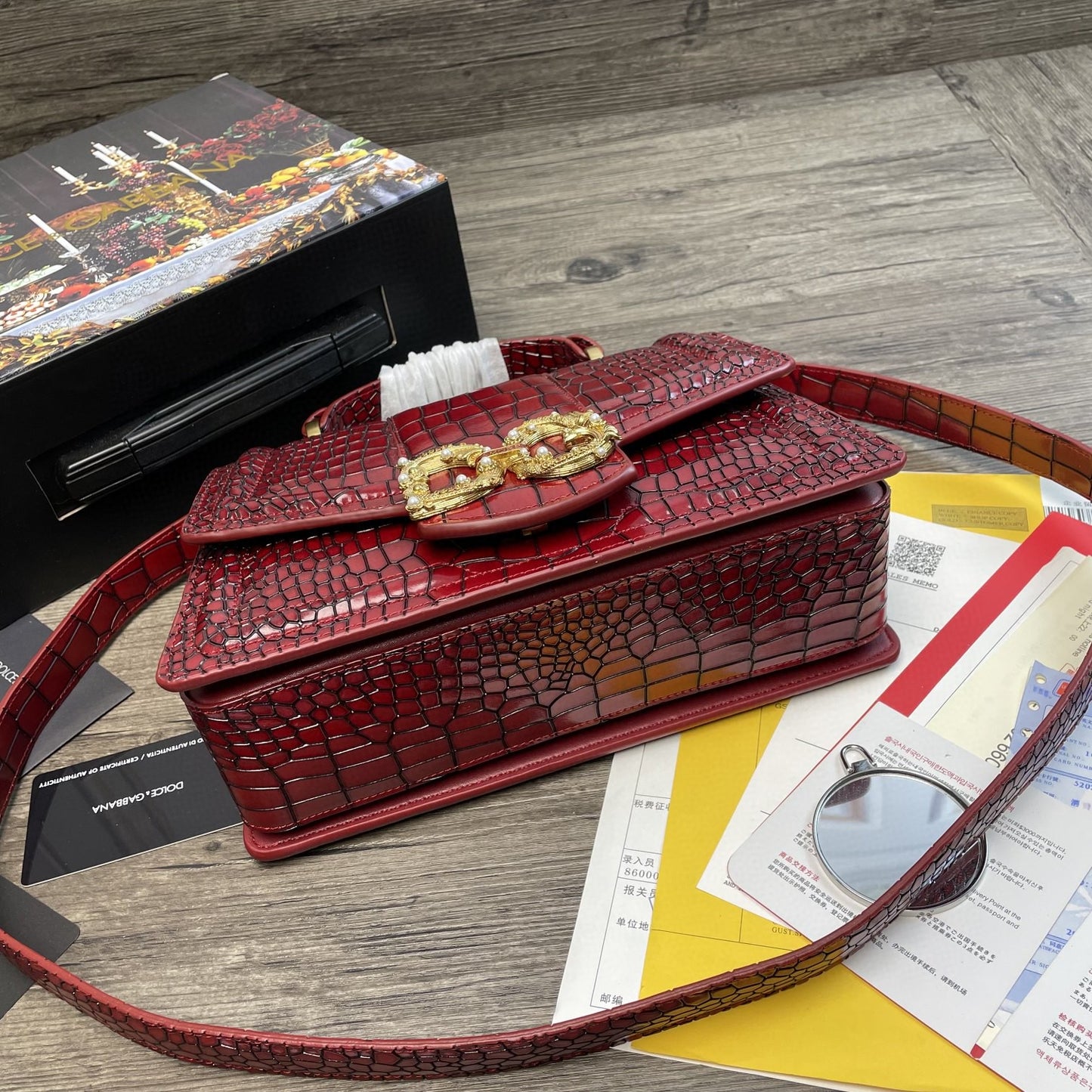 DG Print DG Girls Bag Burgundy For Women 10.6in/27cm DG