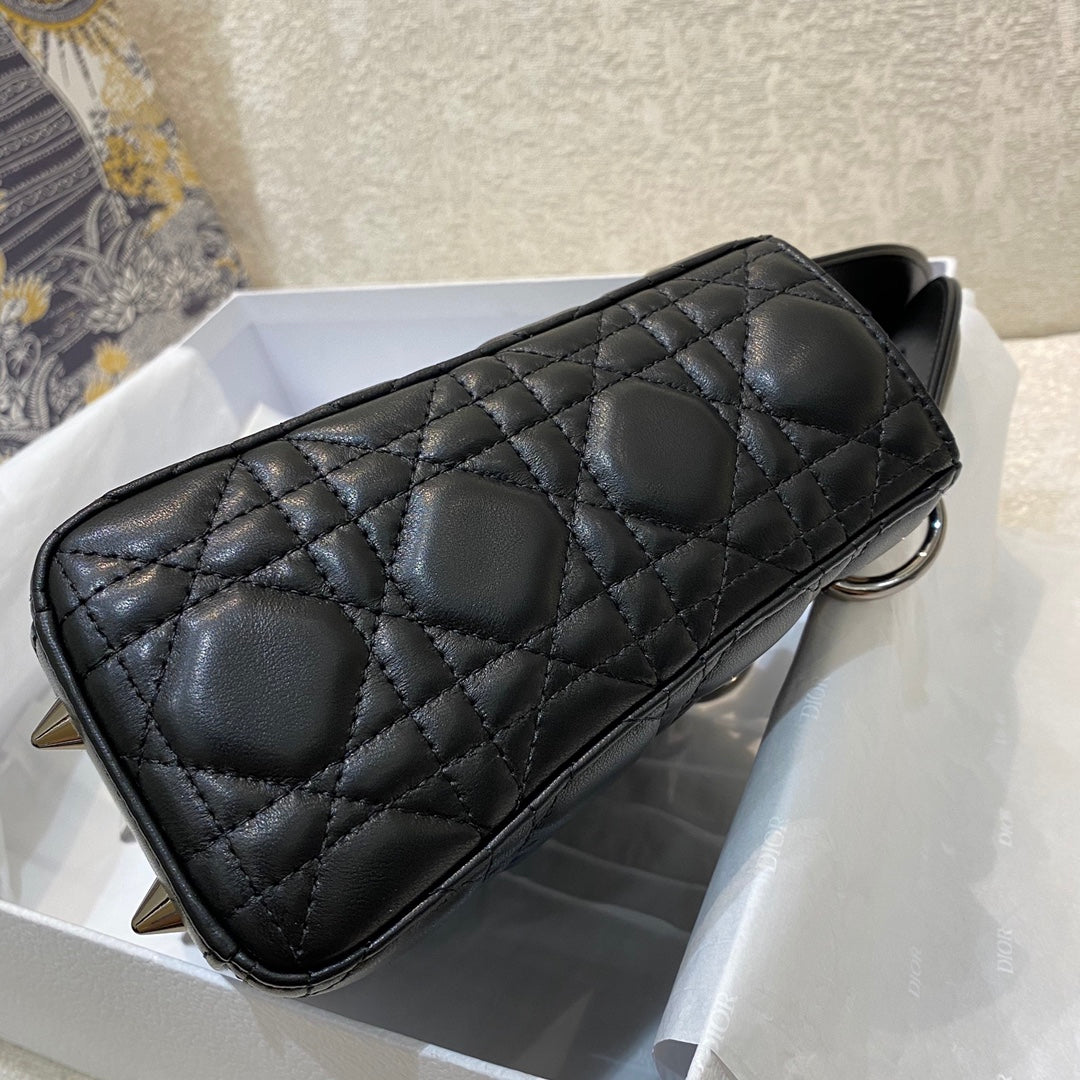 DI Small Lady Bag Silver Hardware, Black, For Women Women’s Handbags, Crossbody Bags, 20cm CD