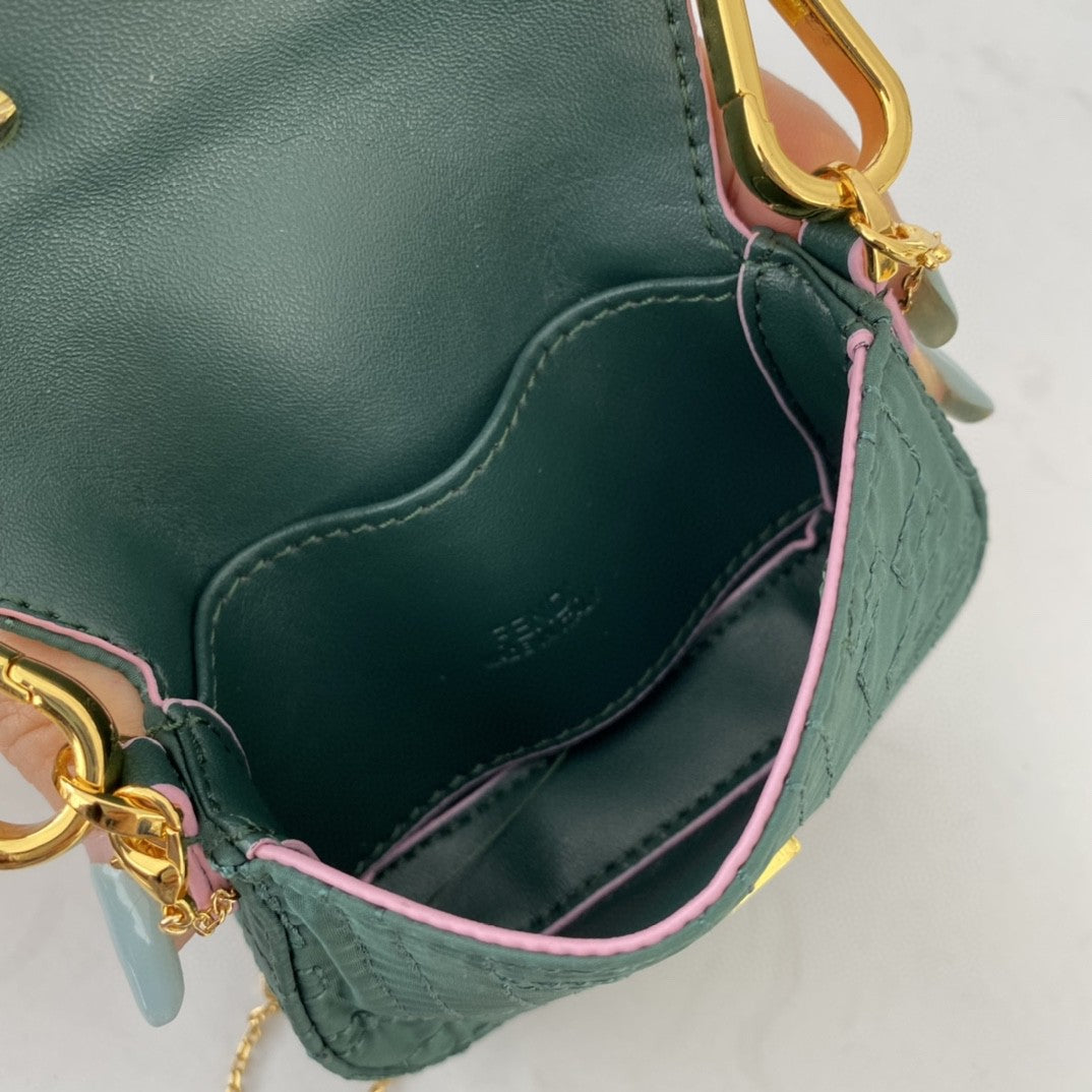FI Nano Baguette Maxi Handle Pink and Green Bag For Woman 6.5cm/2.5in
