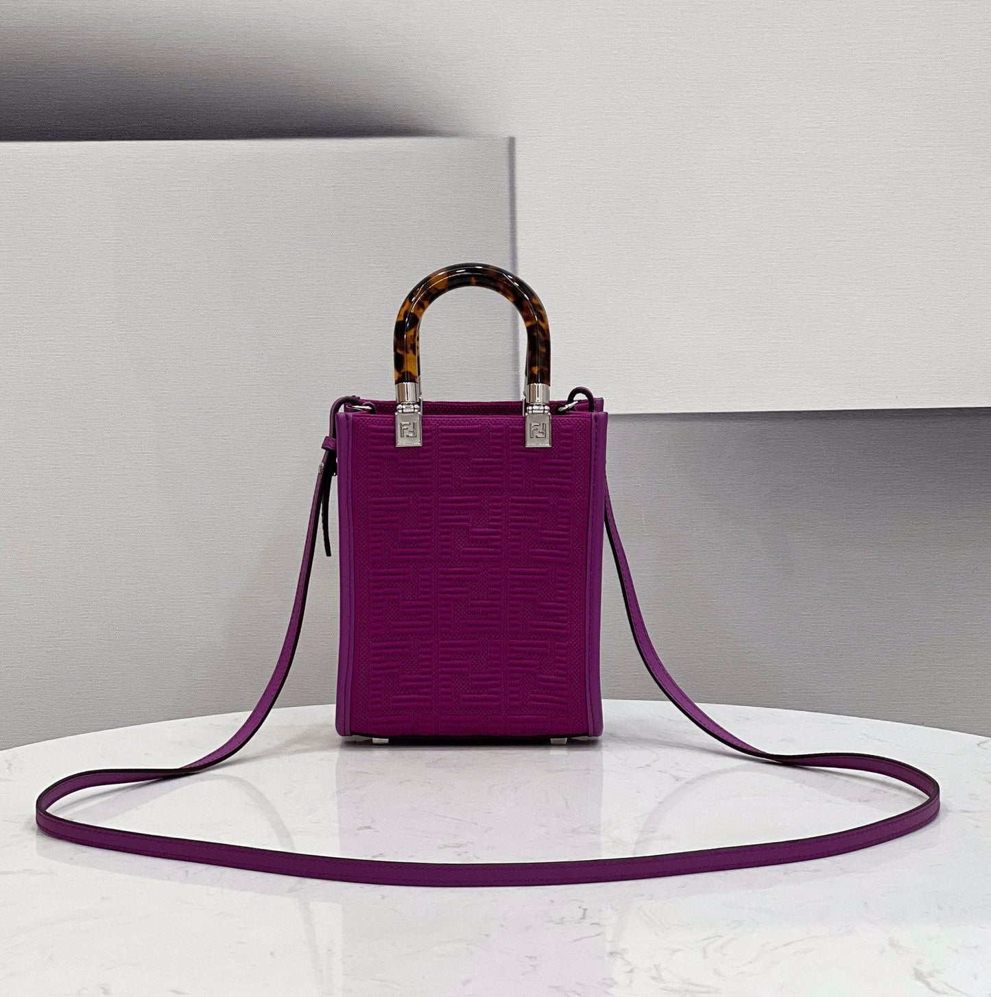 FI Mini Sunshine Shopper Purple For Women, Women’s Handbags, Shoulder And CrossBody Bags 7.1in/18cm FF 8BS051