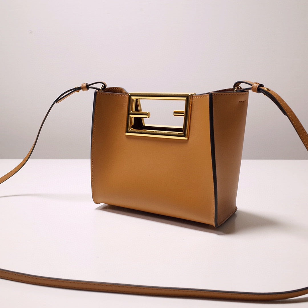 FI Way Small Brown Bag For Woman 17.5cm/7in