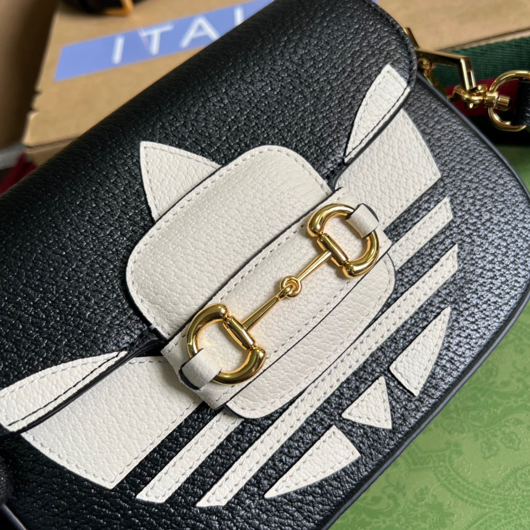 gg x Adidas Horsebit 1955 Mini Bag Black For Women, Women’s Bags 8.1in/21cm gg 658574 U3ZDG 8726
