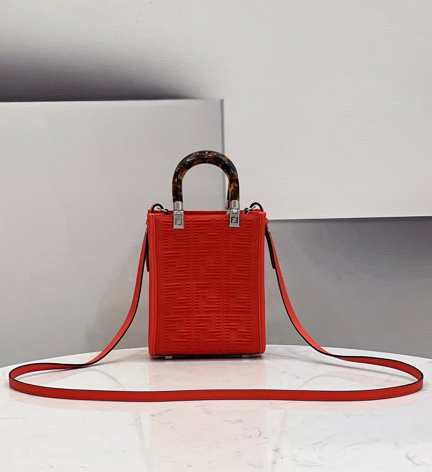 FI Mini Sunshine Shopper Red For Women, Women’s Handbags, Shoulder And CrossBody Bags 7.1in/18cm FF 8BS051