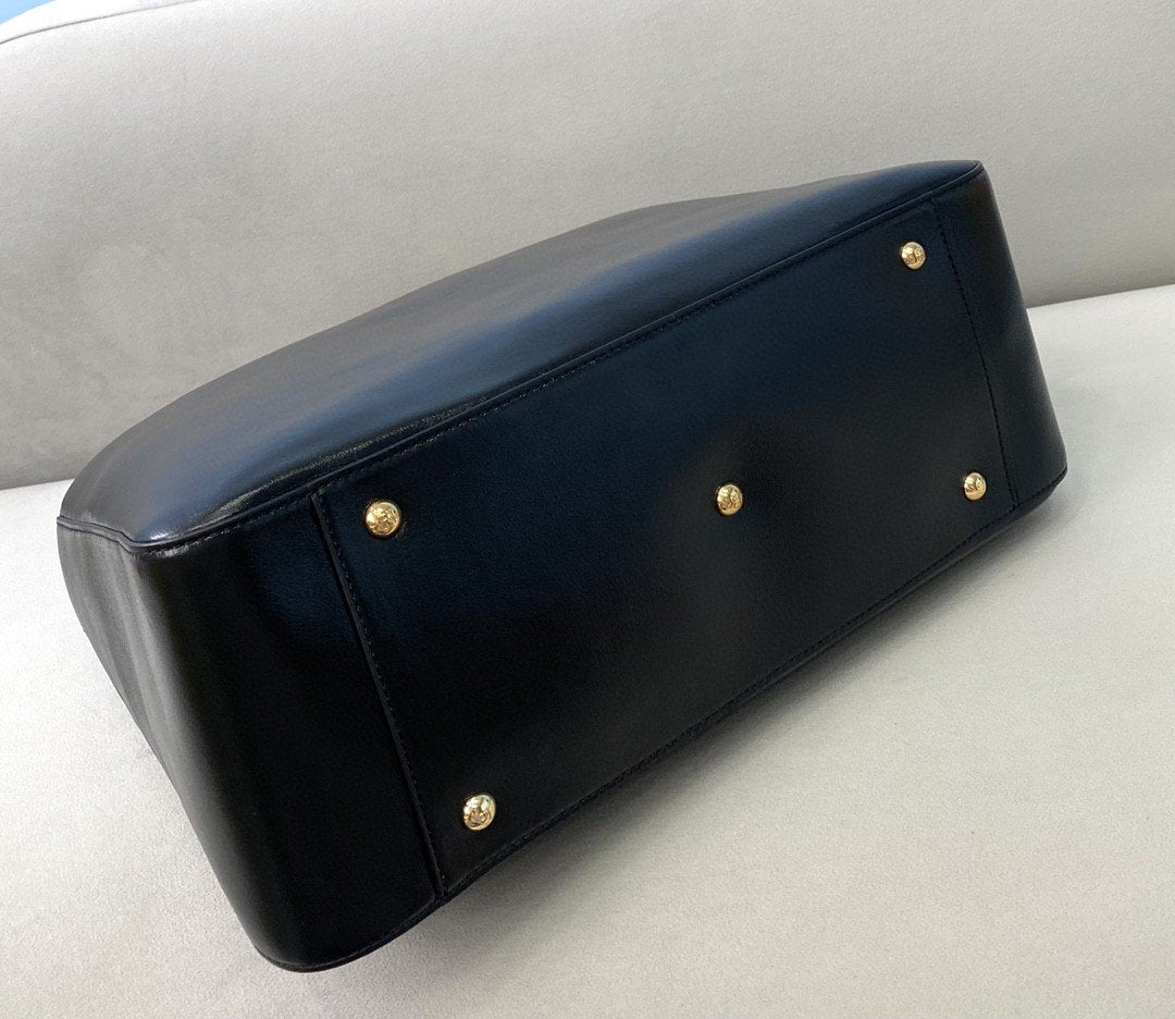 FI Medium FF Tote Shoulder Black Bag For Woman 38cm/15in