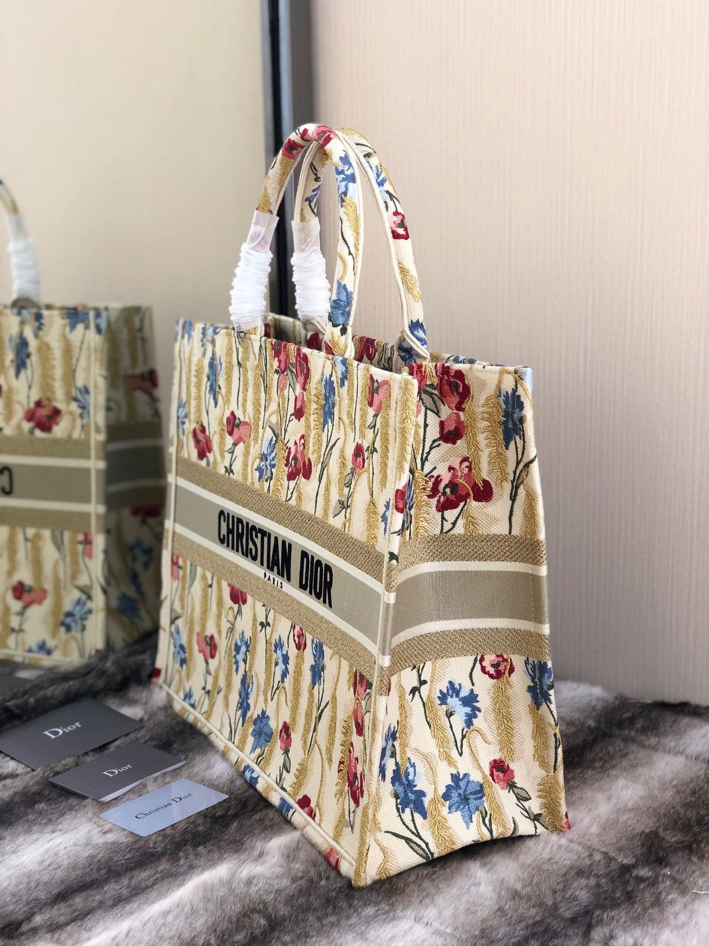 DI Large Book Tote White Multicolor, For Women, Women’s Handbags 16.5in/42cm CD