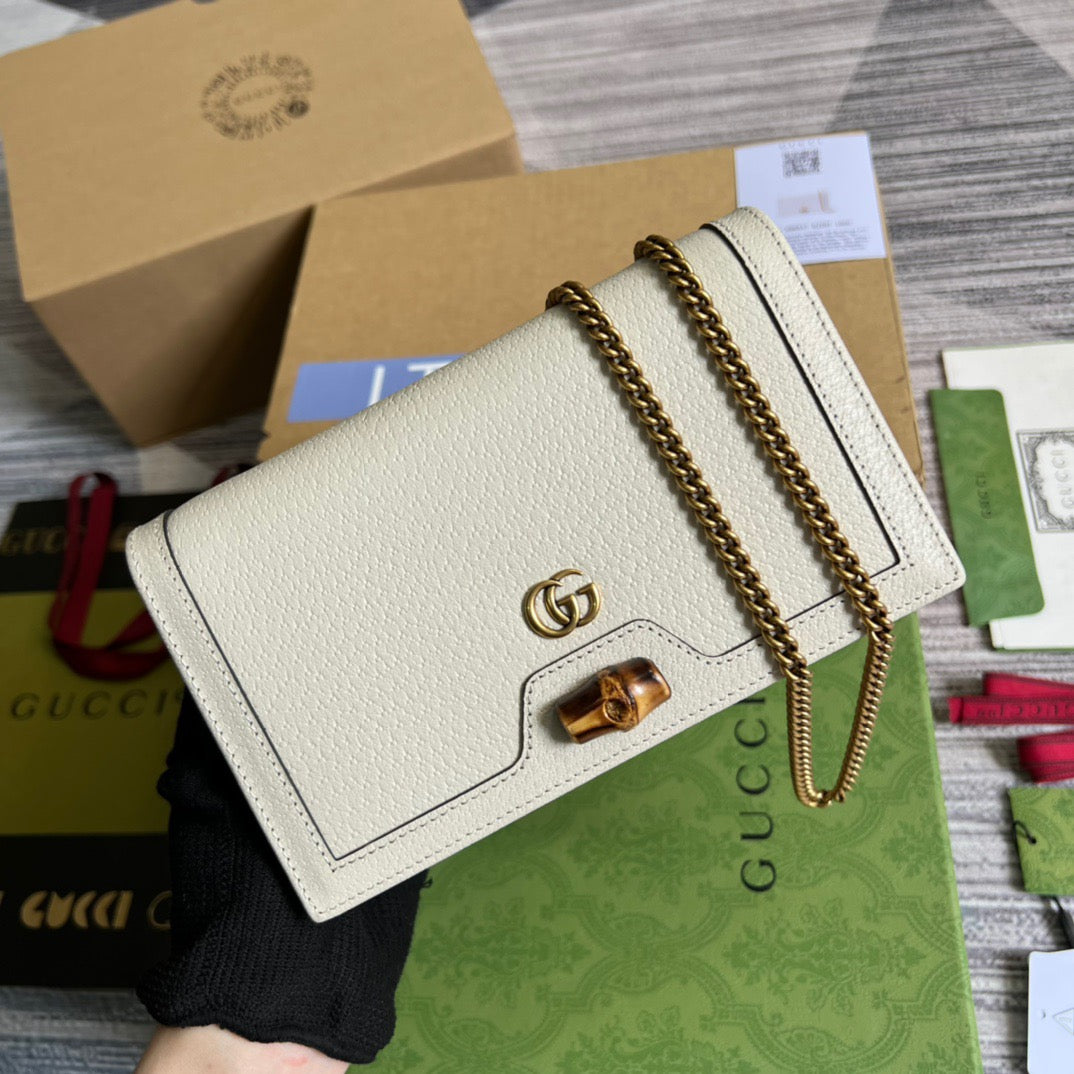 gg Diana Mini Bag With Bamboo White For Women, Women’s Bags 7.5in/19cm gg