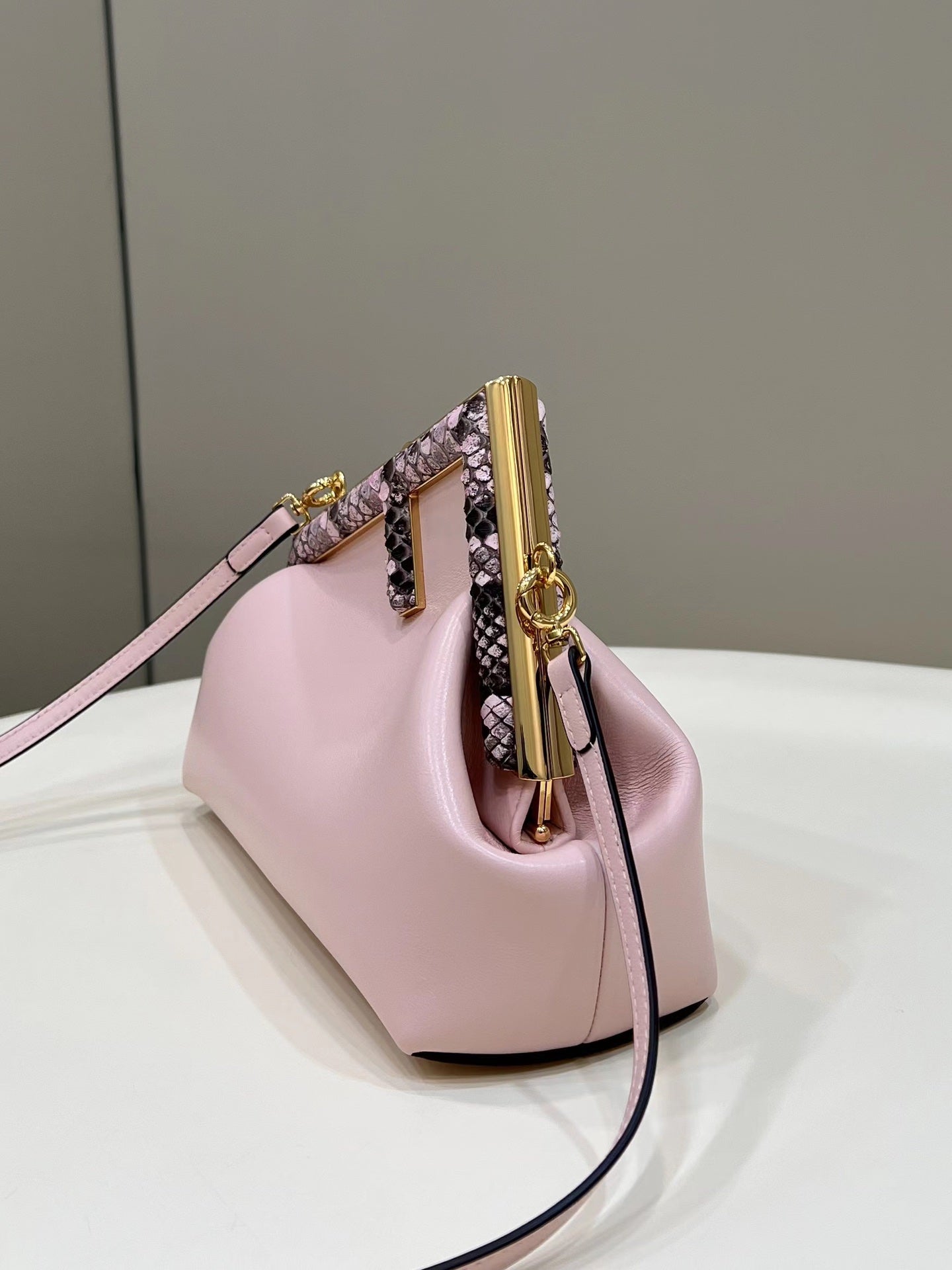 FI First Small Pink and Pink python Bag For Woman 26cm/10in