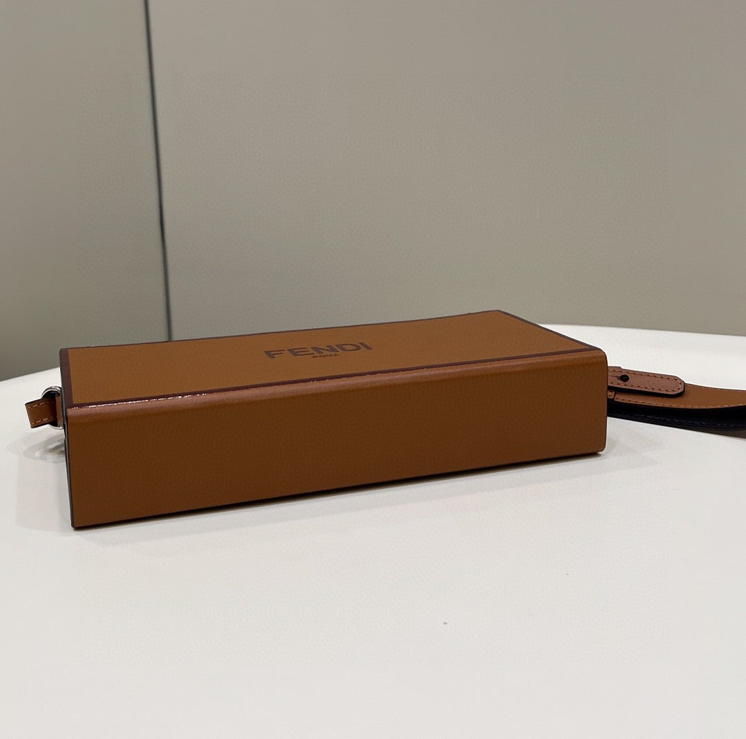 FI Horizontal Box Brown Bag For Woman 10.5cm/4in