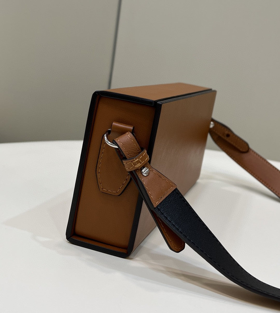 FI Horizontal Box Brown Bag For Woman 10.5cm/4in
