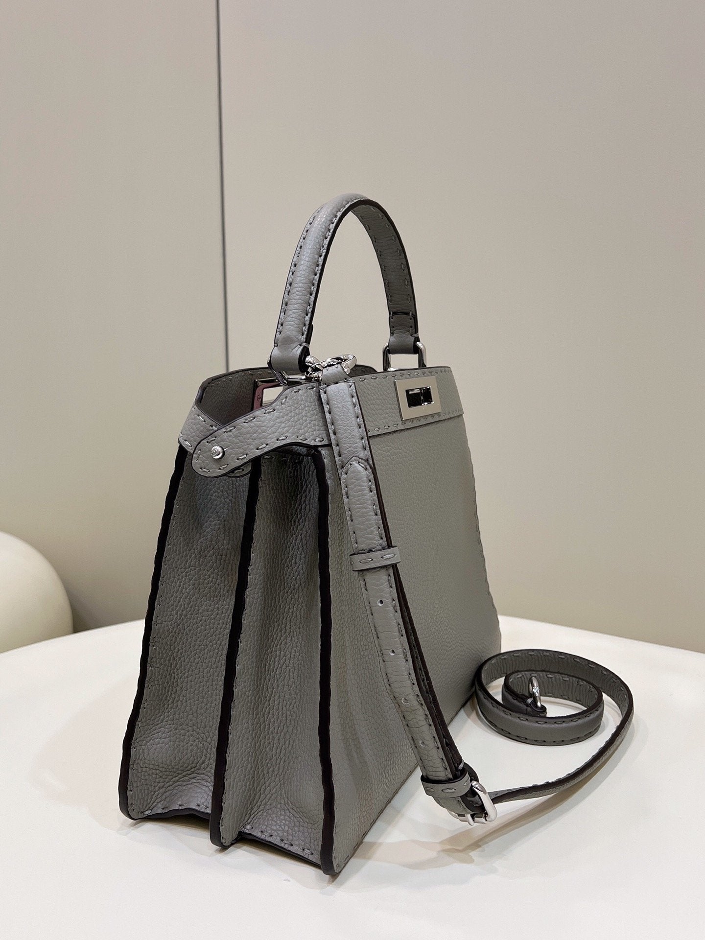 FI Peekaboo ISeeU Medium Gray For Women, Women’s Handbags, Shoulder Bags 13.1in/33.5cm FF