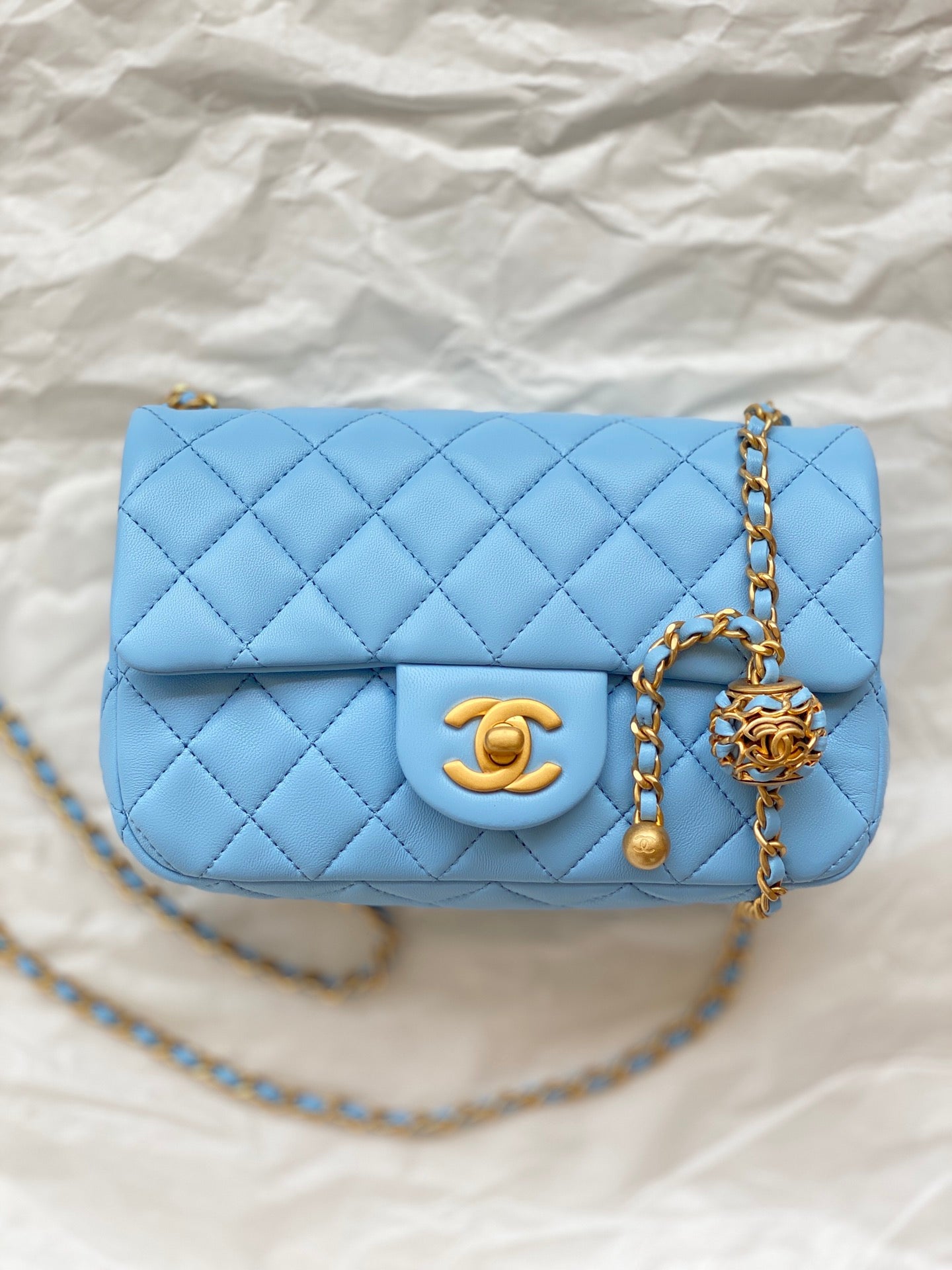 ChanelMini Flap Bag Blue For Women, Women’s Bags 7.9in/20cm