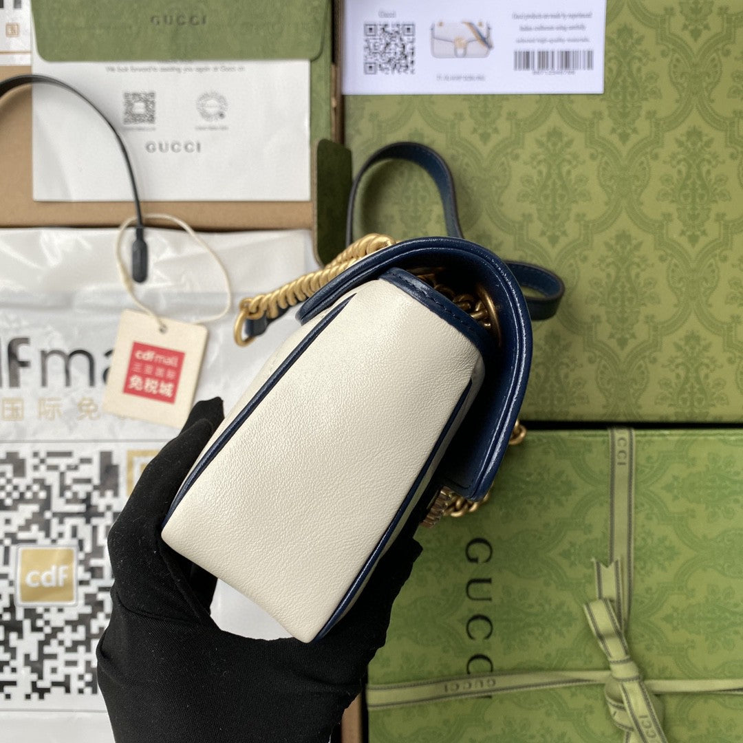 gg Marmont Matelassé Mini Bag White For Women 9in/22cm gg