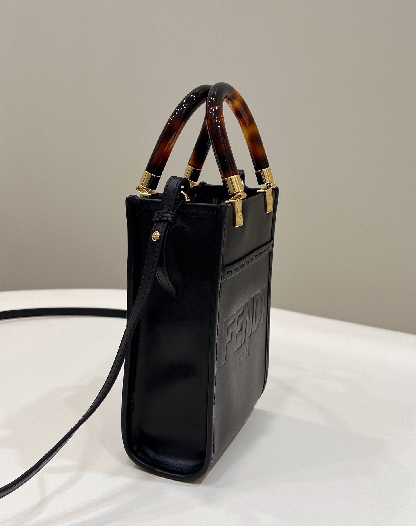 FI Sunshine Shopper Black Mini Bag For Woman 13cm/5in