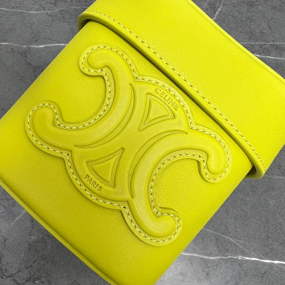 CE Small Box Cuir Triomphe Yellow For Women 4in/11cm