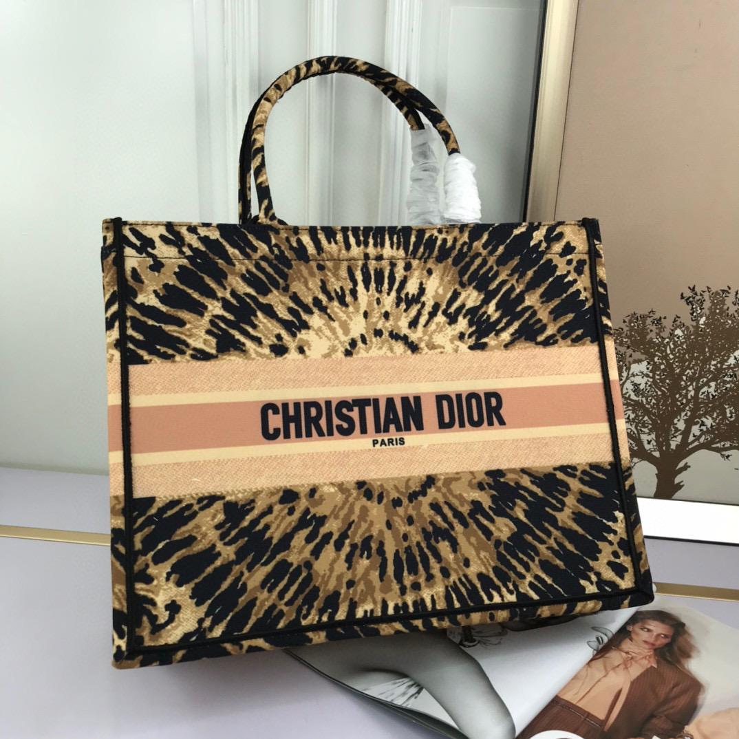 DI Large Book Tote Multicolor Tie & Embroidery, Multicolor, For Women Women’s Handbags, Shoulder Bags, 42cm CD M1286ZJAI M884