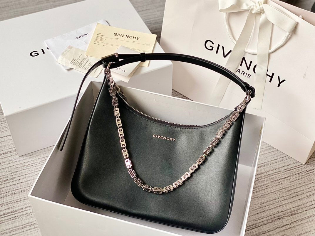 gv Medium Moon Cut Out Bag Black For Women, Handbags, Shoulder Bags 11.8in/30cm GVC BB50LWB1A4-001