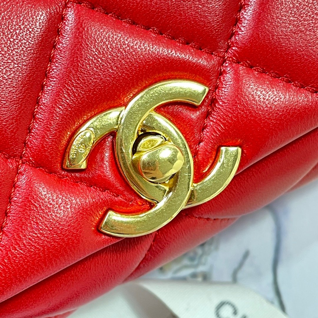 ChanelLarge Flap Bag Gold Hardware Red For Women, Women’s Handbags, Shoulder Bags 9.1in/23cm AS3367