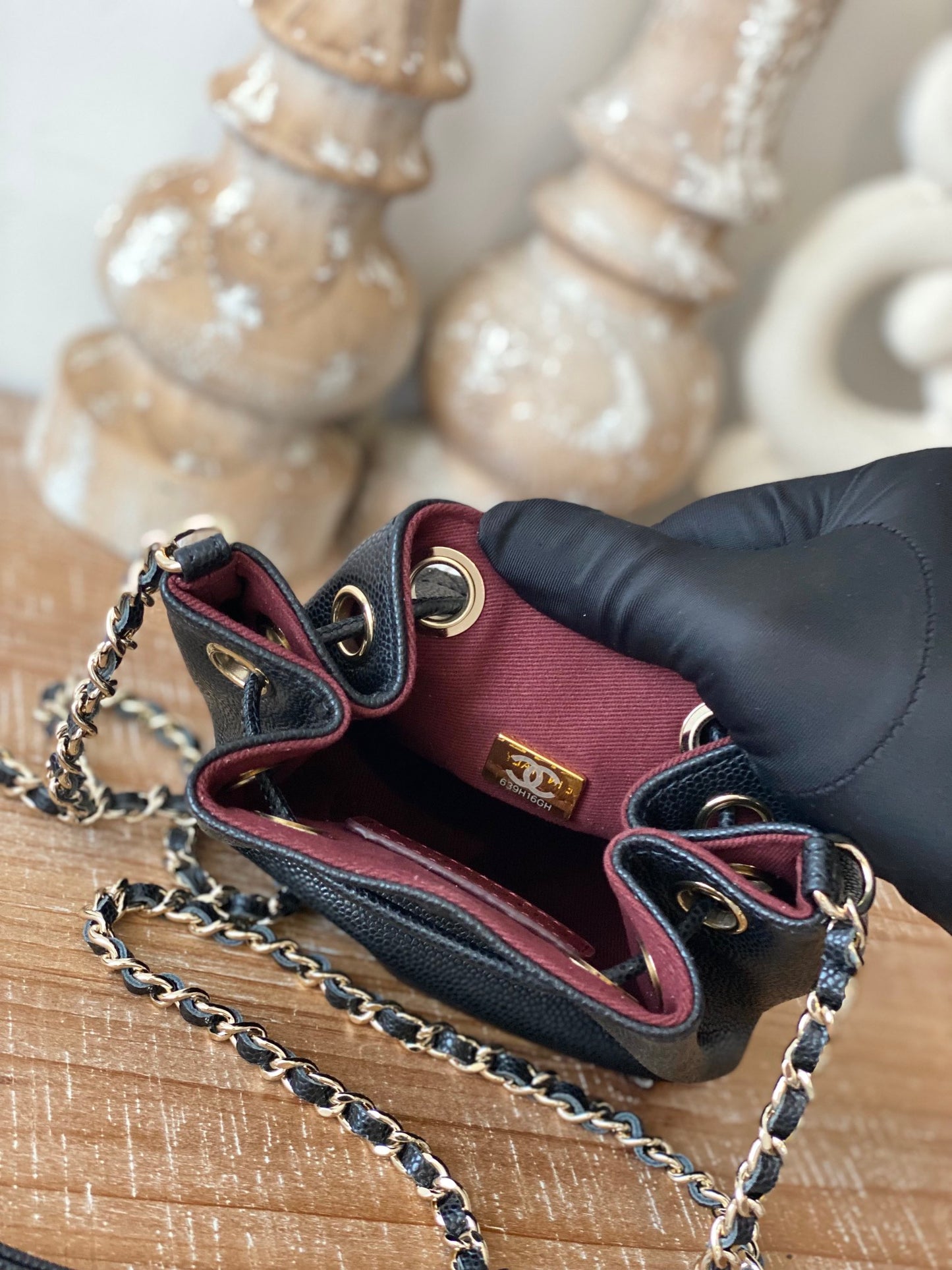 ChanelMini Bucket Bag With Strap Black For Women, Women’s Bags 4.9in/12.5cm