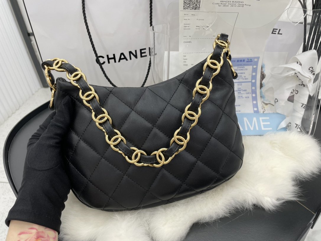 ChanelHobo Handbag Black For Women, Women’s Bags 9.4in/24cm AS3562 B09178 94305