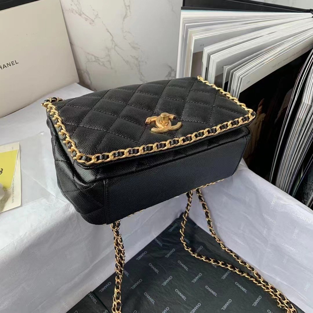 ChanelFlapbag With Chain Black For Women, Women’s Bags 8.3in/21cm