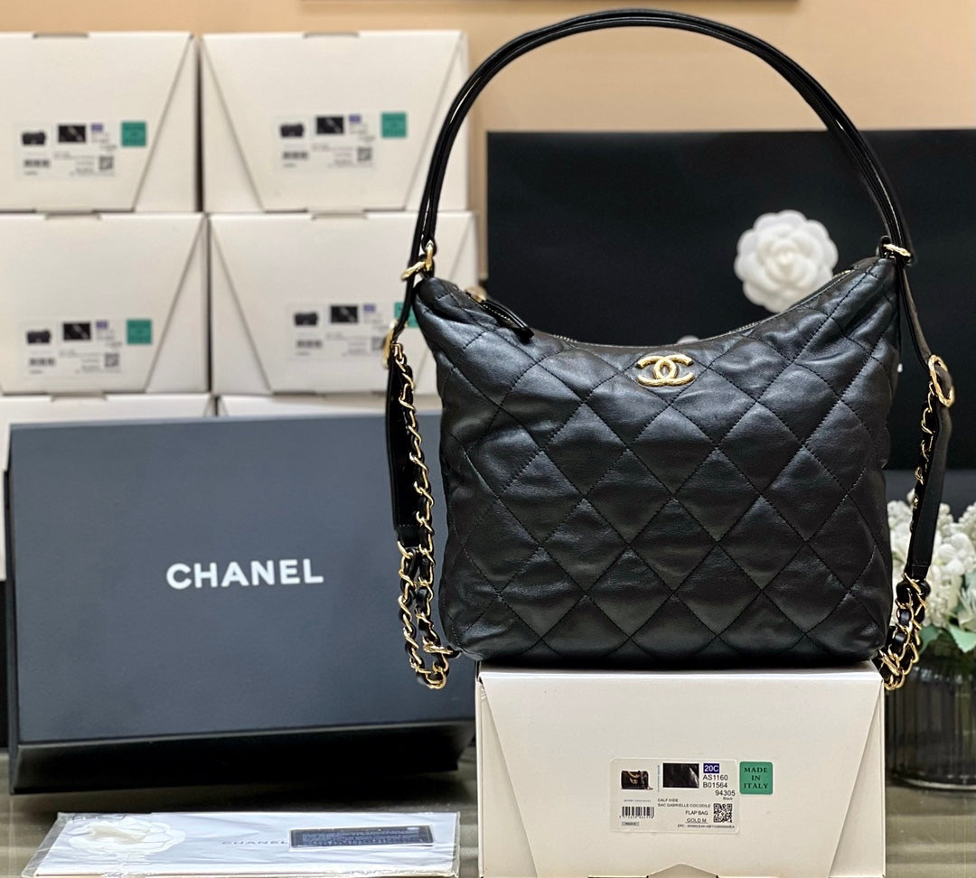ChanelMaxium Old Hobo Bag Black For Women, Women’s Bags 14.4in/37cm AS3488 B08857 94305
