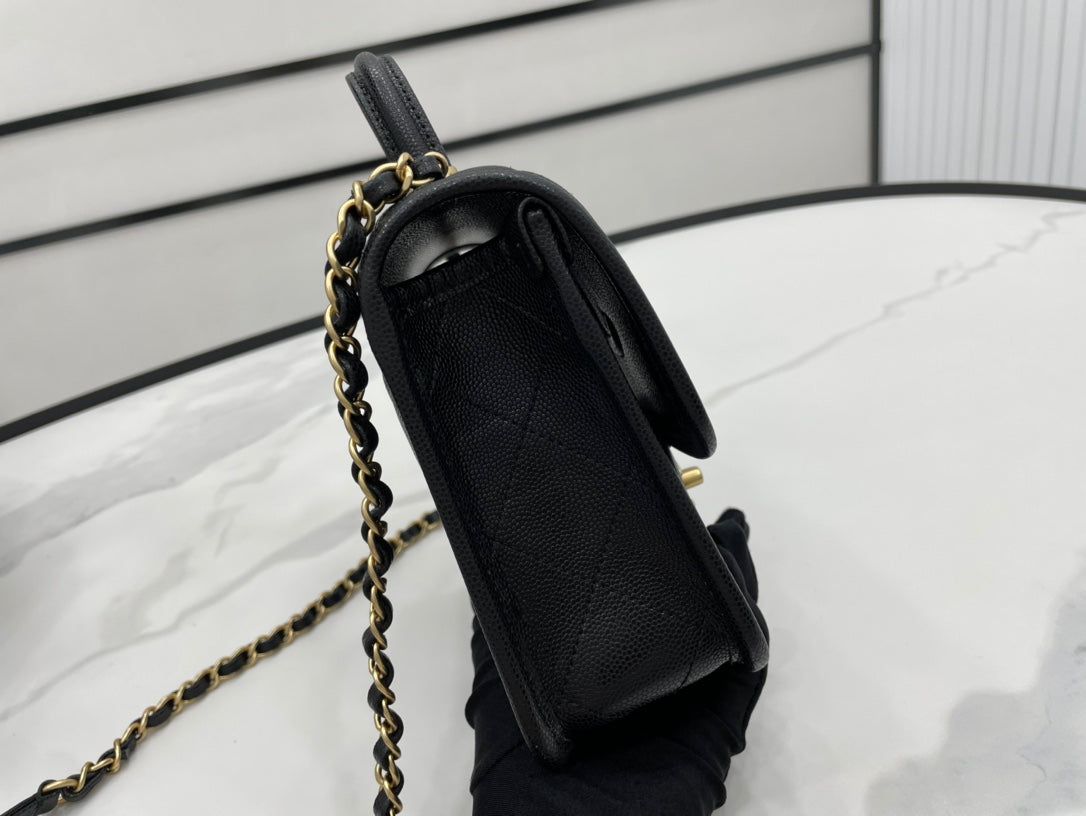 CHL 22K Flap Bag Black For Women, Women’s Bags 8.1in/20.5cm