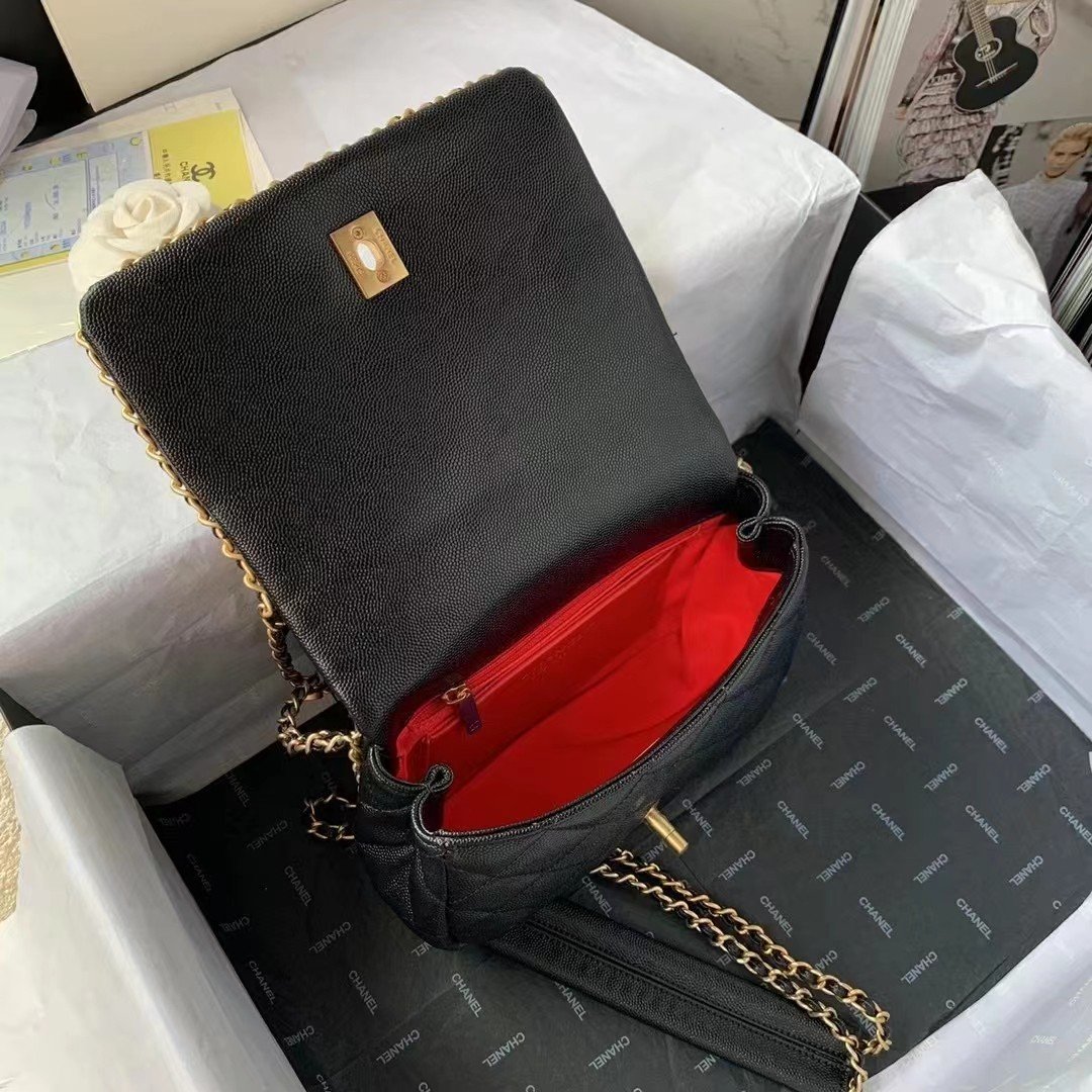 ChanelFlapbag With Chain Black For Women, Women’s Bags 8.3in/21cm