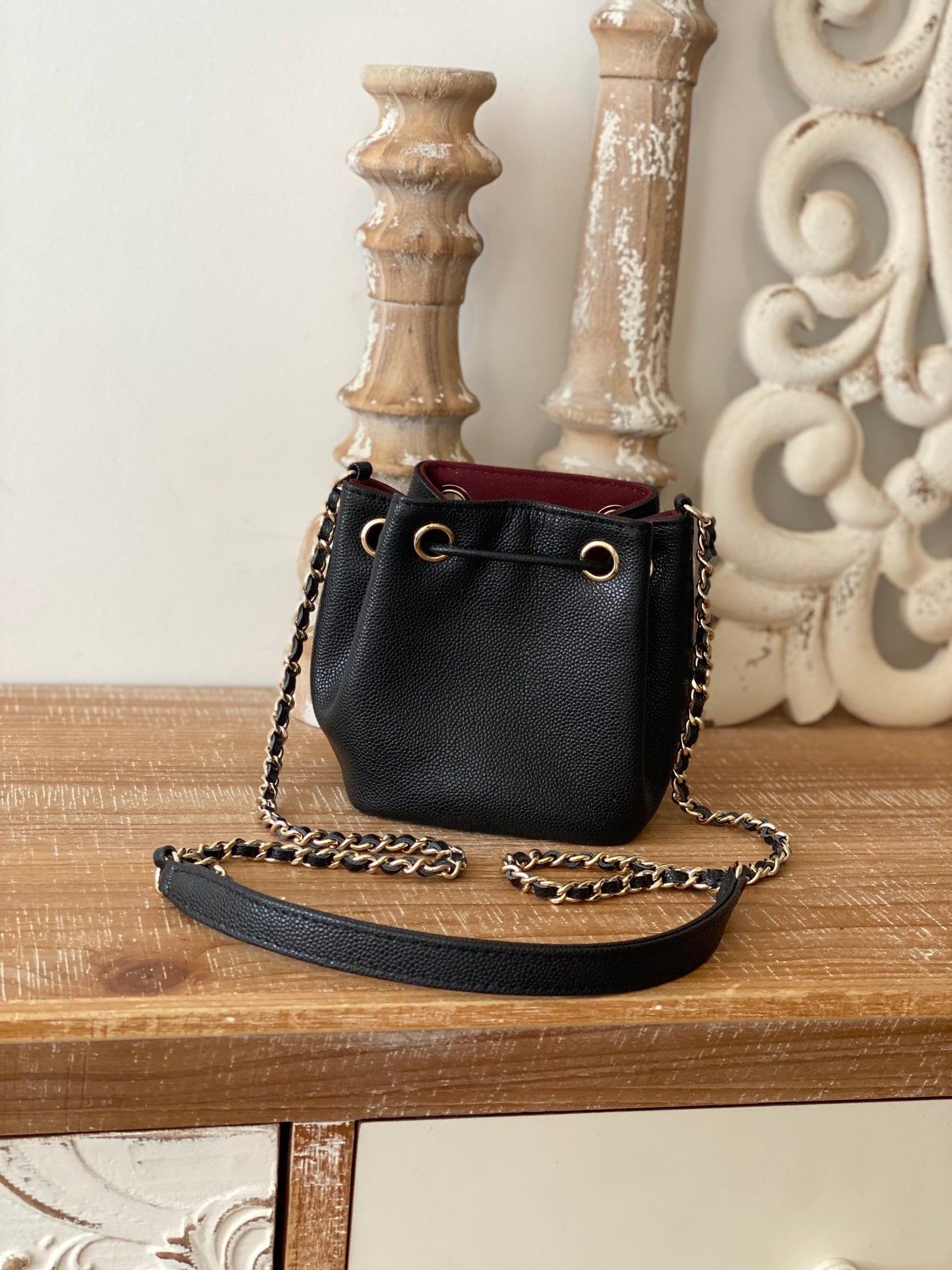 ChanelMini Bucket Bag With Strap Black For Women, Women’s Bags 4.9in/12.5cm