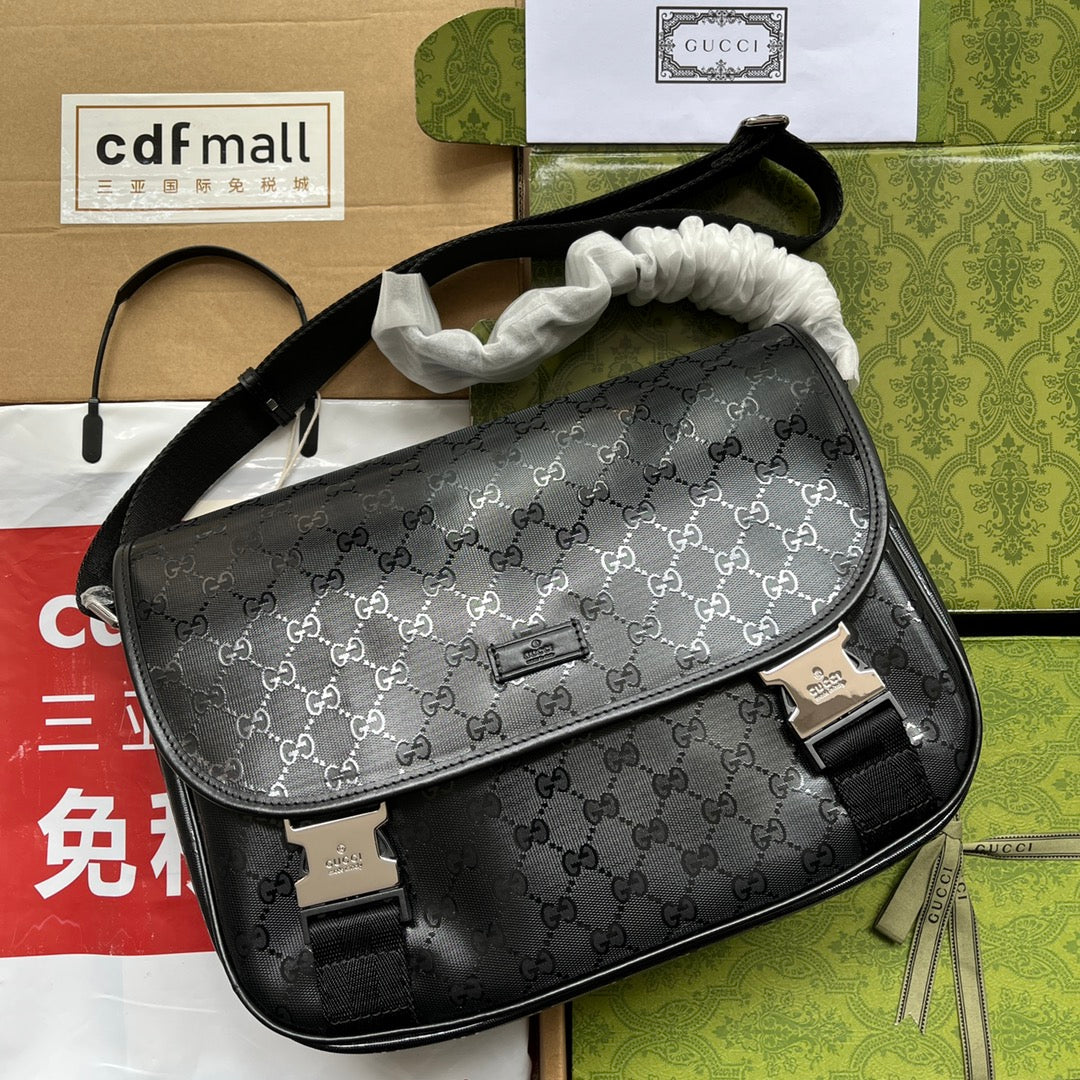 gg Imprime Medium Messenger Bag Black For Women, Women’s Bags 12in/30.5cm gg