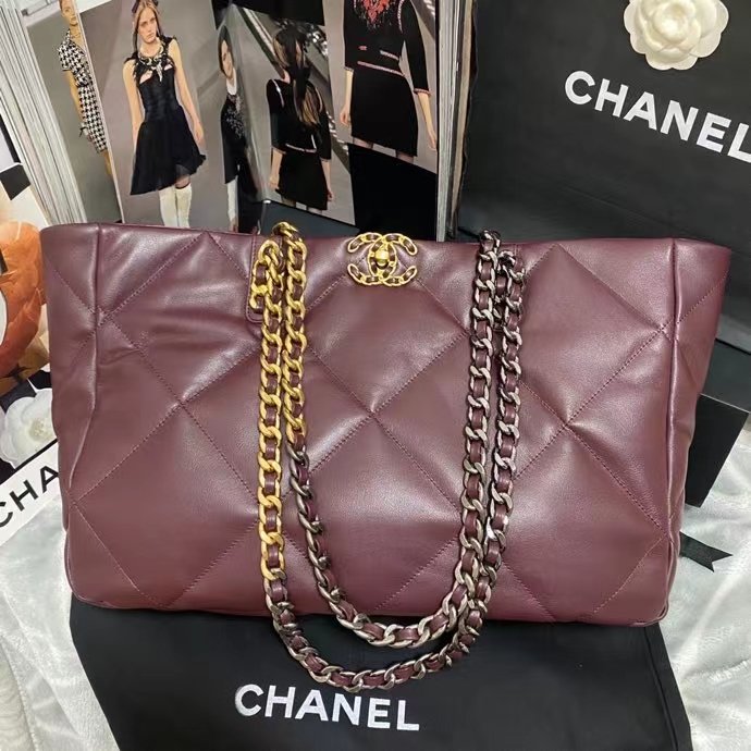 ChanelShopping ChanelBag 19 Dark Red For Women, Women’s Bags 16in/41cm AS3660 B04852 NK294