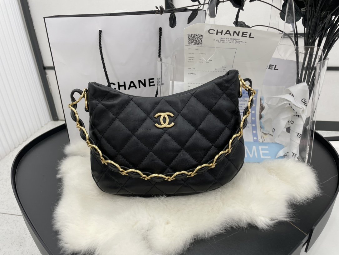 ChanelHobo Handbag Black For Women, Women’s Bags 9.4in/24cm AS3562 B09178 94305