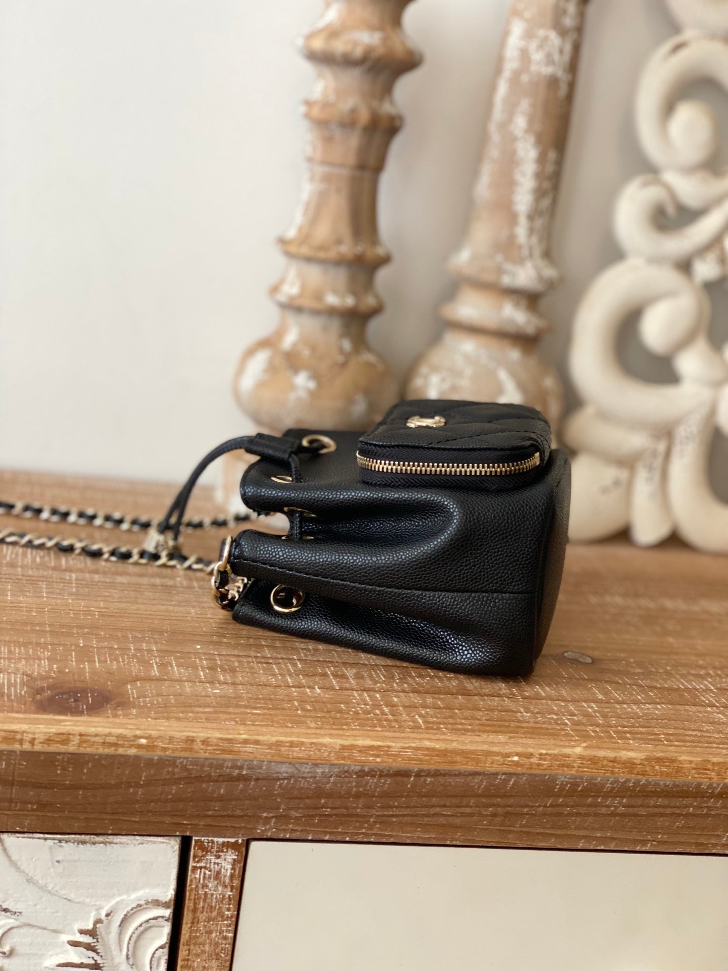 ChanelMini Bucket Bag With Strap Black For Women, Women’s Bags 4.9in/12.5cm