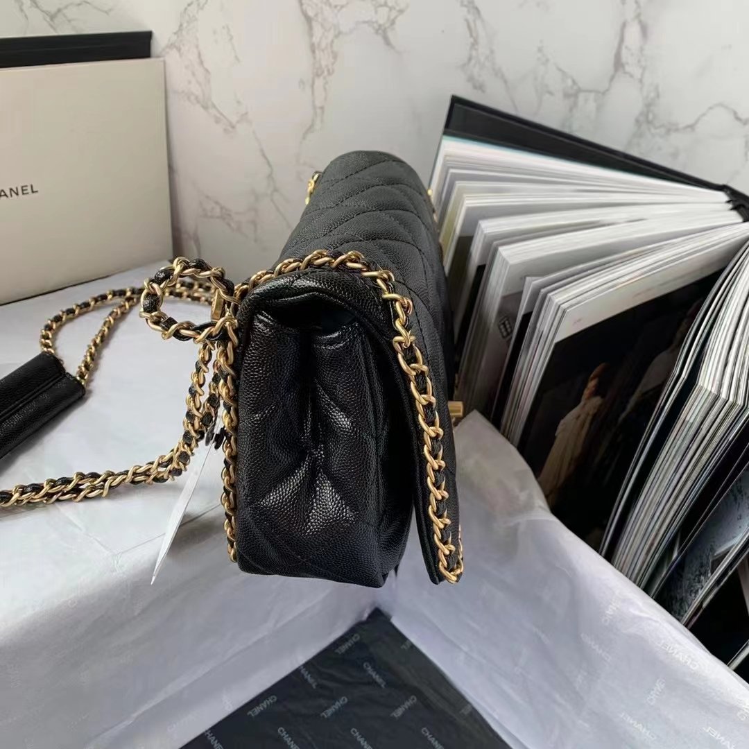 ChanelFlapbag With Chain Black For Women, Women’s Bags 8.3in/21cm