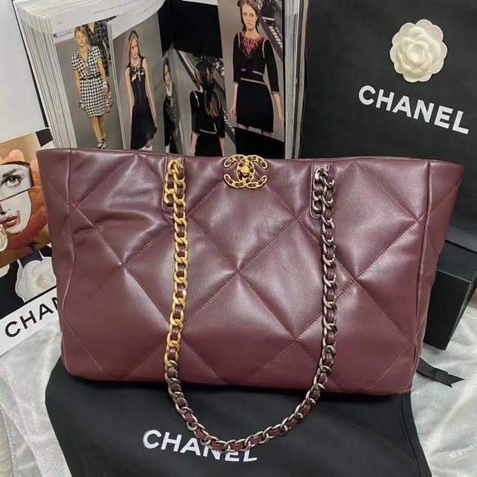ChanelShopping ChanelBag 19 Dark Red For Women, Women’s Bags 16in/41cm AS3660 B04852 NK294