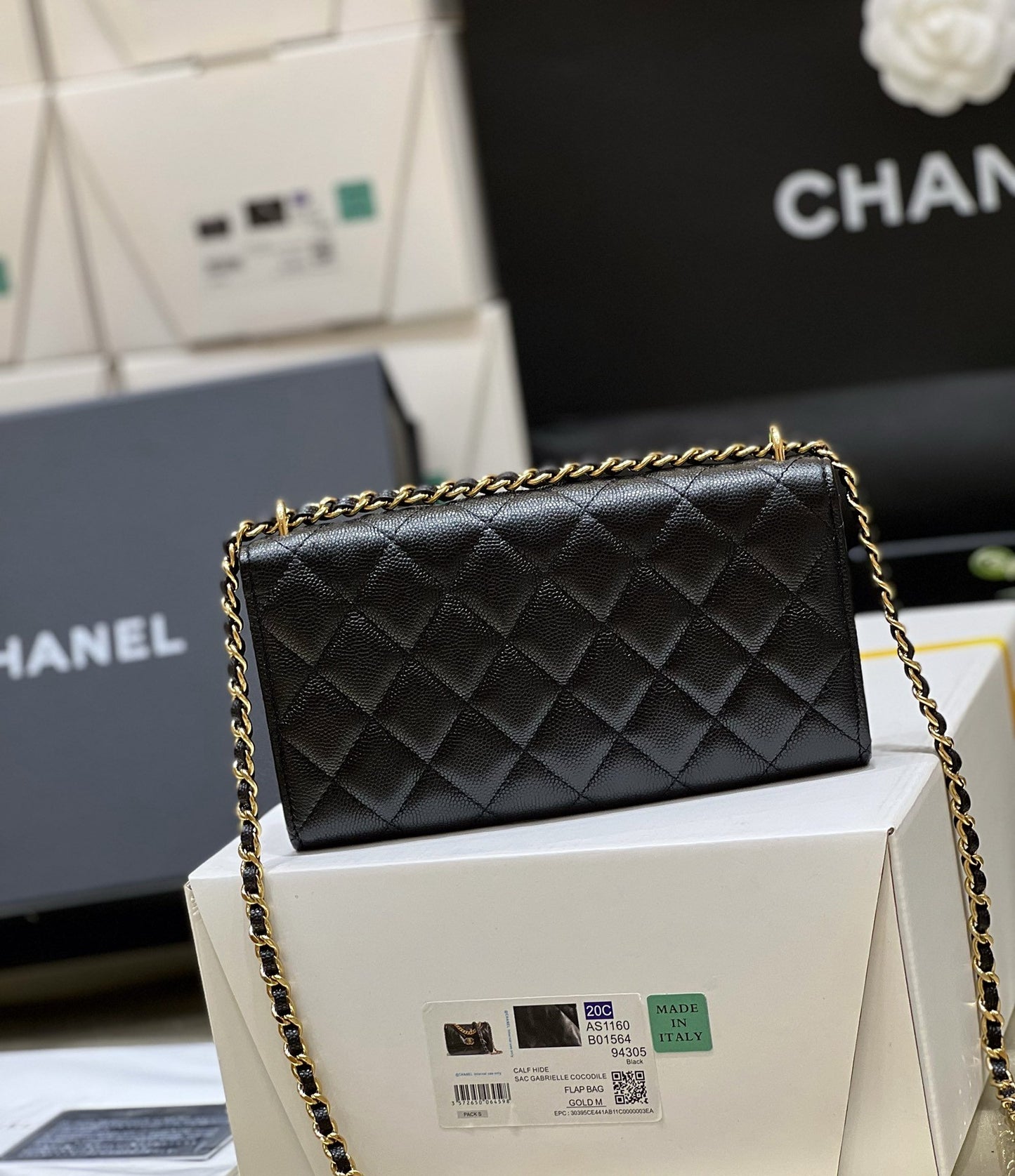 ChanelSmall Coin Pocket WOC Shoulder Bag Black For Women, Women’s Bags 7.9in/20cm