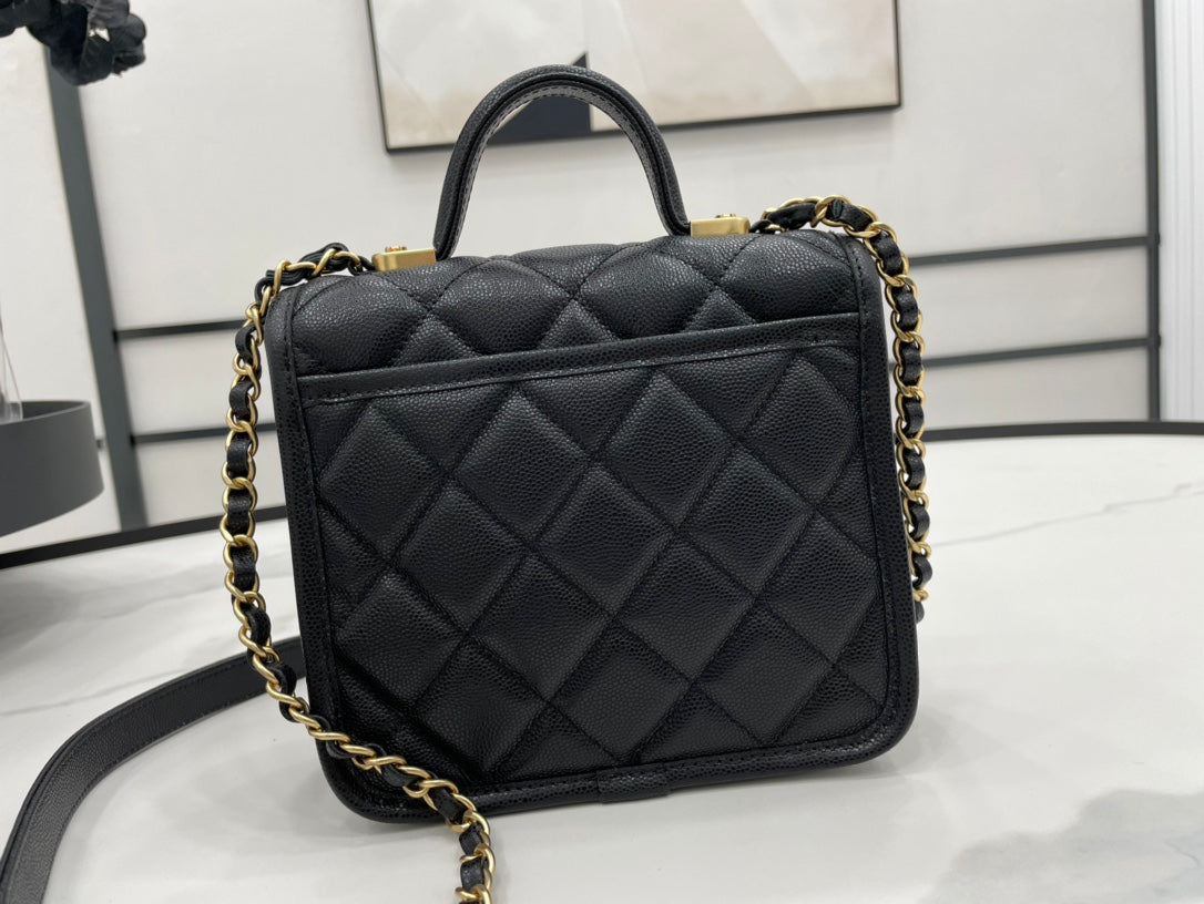 CHL 22K Flap Bag Black For Women, Women’s Bags 8.1in/20.5cm