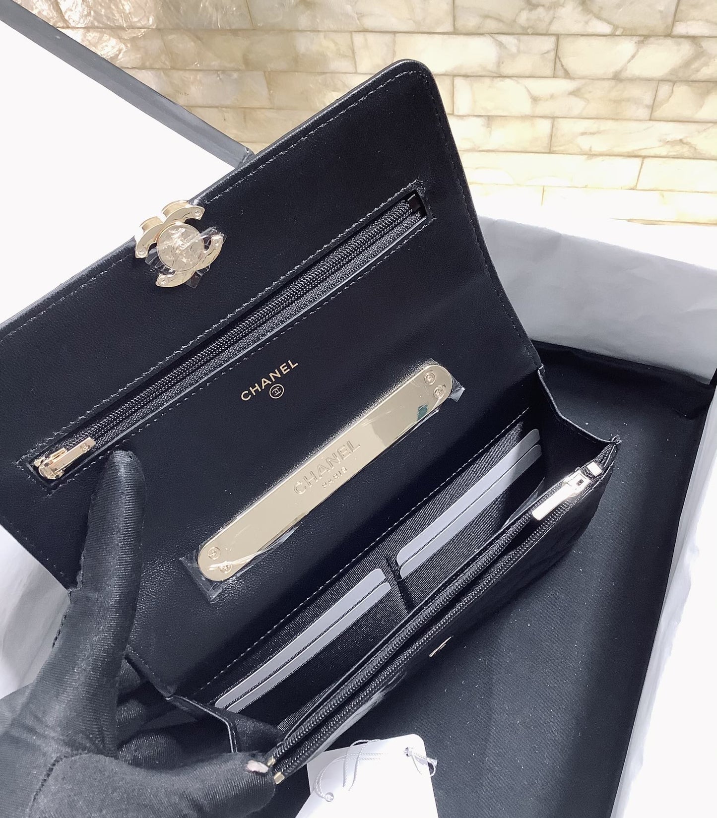 ChanelHand-Held Oblique Cross Bag Black For Women, Women’s Bags 6.7in/19cm