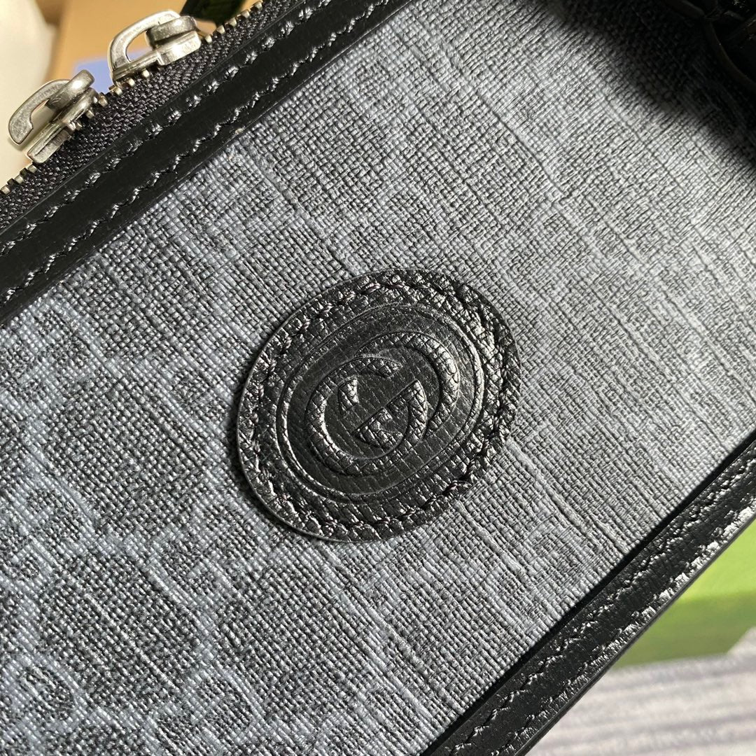 gg Mini Bag With Interlocking G Black gg Supreme Canvas For Women 9in/23cm gg