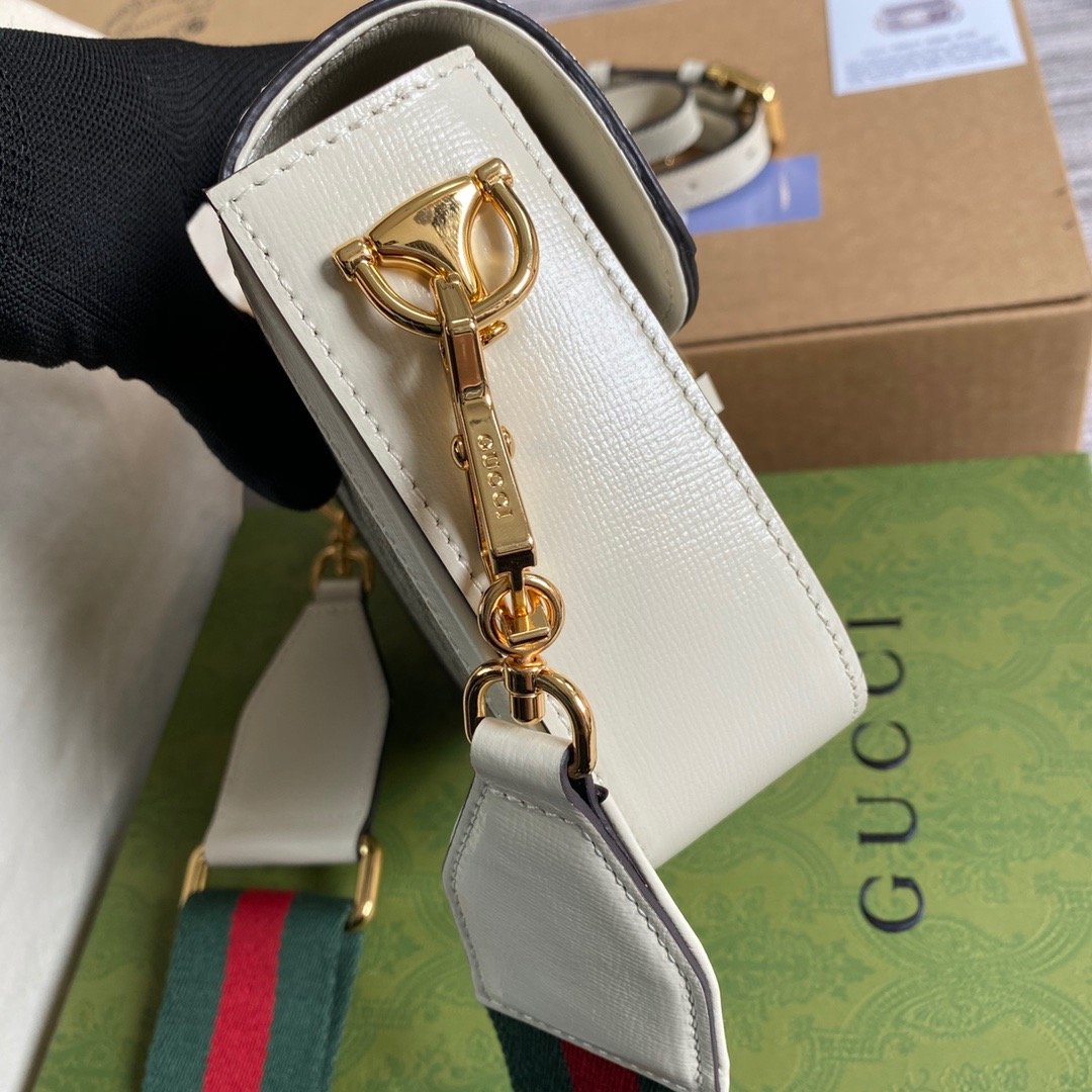 gg Horsebit 1955 gg Mini Bag White For Women, Women’s Bags 8in/21cm gg