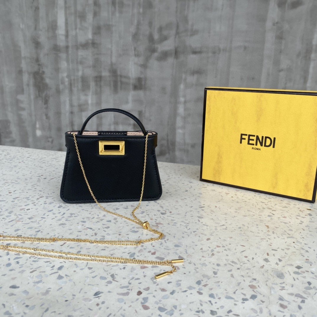 FI Nano Peekaboo Charm Crossbody Black Bag For Woman 12cm/4.5in