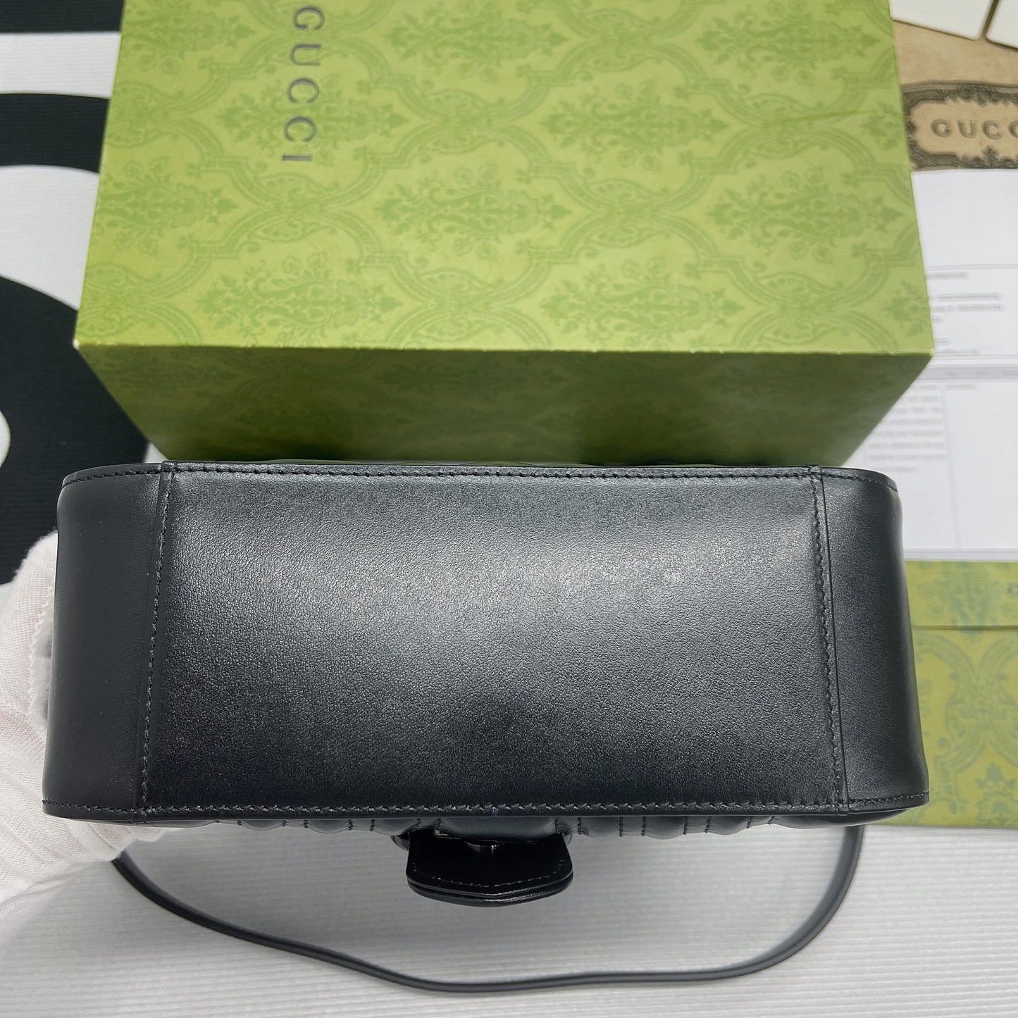 gg Marmont Mini Top Handle Bag Black For Women, Women’s Bags 8.3in/21cm gg 
